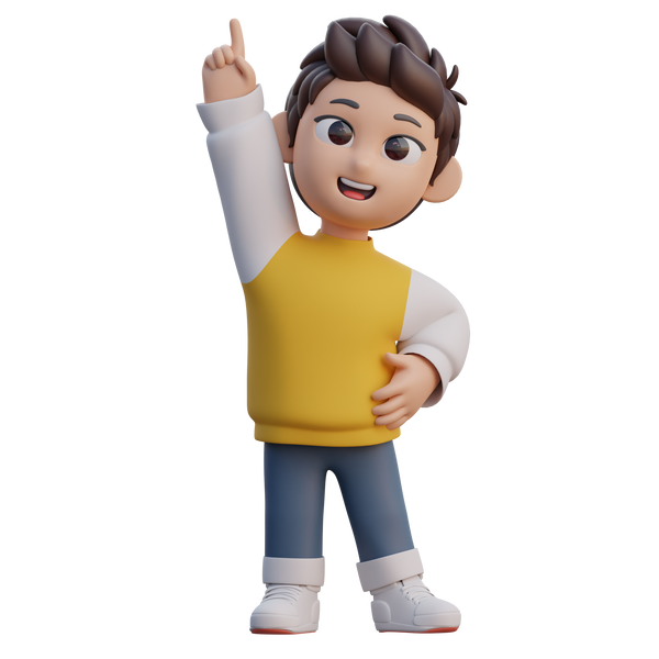 Boy Pointing Up 3D Character